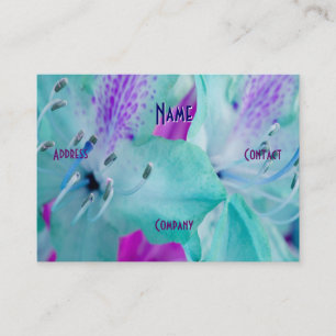 Carte De Visite Floriste - Floral bleu Rose jaune