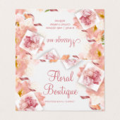 Carte De Visite Floriste Floral de luxe (Extérieur déplié)