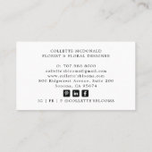 Carte de visite Floriste Floral Designer (Dos)