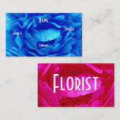 Carte De Visite Floriste - Rose rose bleue (Devant / Derrière)