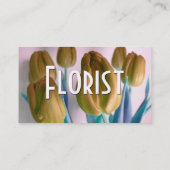 Carte De Visite Floriste - Tulipes Beige Vert Clair (Dos)