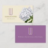 Carte De Visite Floriste Vintage d'Hydrangeas (Devant / Derrière)