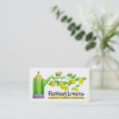 Carte de visite flottant de citrons (Debout devant)