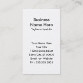 Carte De Visite flou californien (Dos)