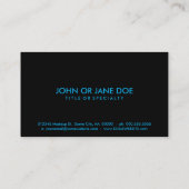 Carte De Visite flou de refroidissement de la Caroline du nord (Dos)