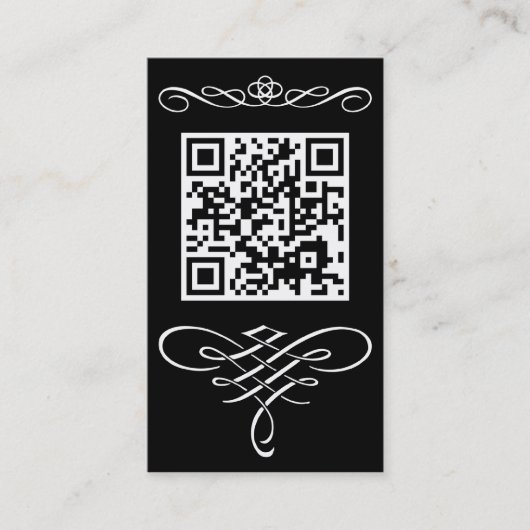 Carte De Visite Flourish de code de QR (Devant)