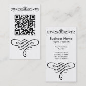 Carte De Visite Flourish de code de QR (Devant / Derrière)