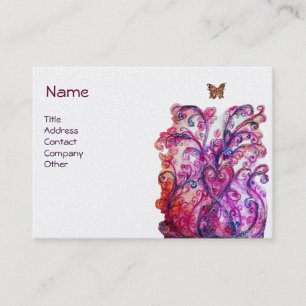 Carte De Visite FLOURISSHES CAPRICIEUX rouge rose violet perle