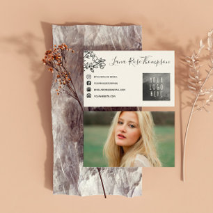 Carte De Visite Flower Branch Black Social Media Photo & Logo