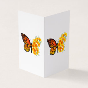 Carte De Visite Flower Butterfly with Yellow California Poppy