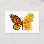 Carte De Visite Flower Butterfly with Yellow California Poppy (Devant)