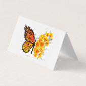 Carte De Visite Flower Butterfly with Yellow California Poppy (Dos)