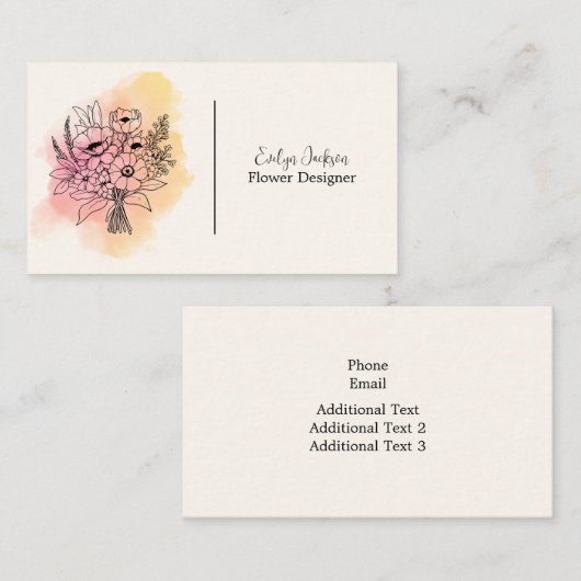 Carte De Visite Flower Designer/Flower Shop/Florist (Devant / Derrière)