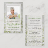 Carte De Visite Flower Field Funeral Prayer Card Memorial Keepsaké (Devant / Derrière)