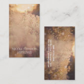 Carte De Visite Flower Field Rustic Country Sunset Dusk (Devant / Derrière)