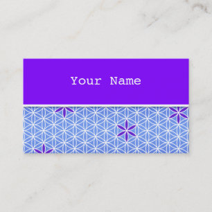 Carte De Visite Flower Of Life - timbre sans couture motif - bleu