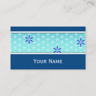 Carte De Visite Flower Of Life - timbre sans couture motif - cyan