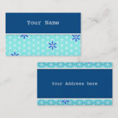 Carte De Visite Flower Of Life - timbre sans couture motif - cyan (Devant / Derrière)