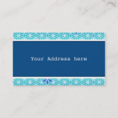 Carte De Visite Flower Of Life - timbre sans couture motif - cyan (Dos)