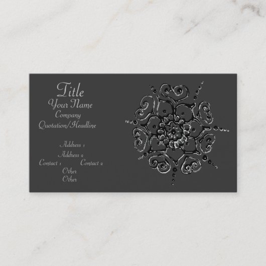 Carte De Visite Flower Of Love (Henna) (Silver/Effect) (Devant)