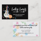 Carte De Visite Flower vase crochet crochets fils artisanat (Devant / Derrière)