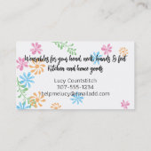 Carte De Visite Flower vase crochet crochets fils artisanat (Dos)