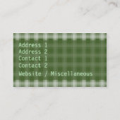 Carte De Visite Flowerbox et guingan vert (Dos)