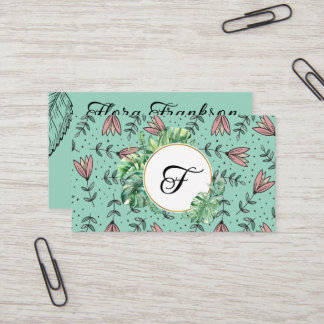 Carte De Visite Flowers & Foliage simple small business card