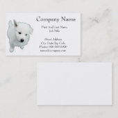 Carte De Visite Fluffy White Puppy Photographie (Devant / Derrière)