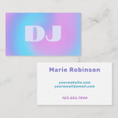Carte De Visite Fluid Art Pastel Lilac Light Blue Neon DJ (Devant / Derrière)