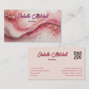Carte de visite fluide en marbre rose luxueux d'ag