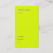 Carte De Visite fluorescent jaune vertical (Devant)