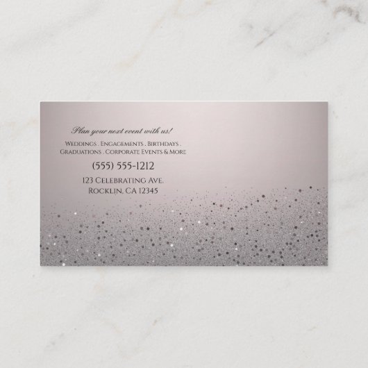 Carte De Visite Flush Pink Sparkly Parties scintillant Party Plani (Dos)