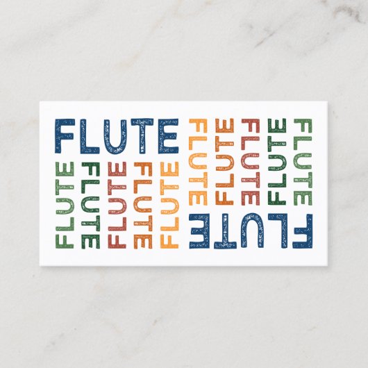 Carte De Visite Flute colorée (Devant)