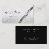 Carte De Visite flûte de fausse parties scintillant (Devant / Derrière)