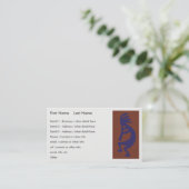 Carte De Visite Flûte Lecture de Kokopelli Figure - Bleu sur Rouge (Debout devant)