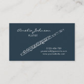 Carte De Visite Flute Navy Blue Elegant Professionnel (Devant)