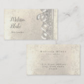 Carte De Visite flûte professeur faux feuille d'or treillis (Devant / Derrière)