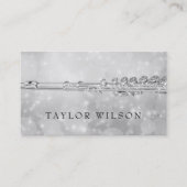 Carte De Visite flutiste de conception d'argent (Devant)