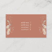 Carte De Visite flûtiste fleur sauvage blanc (Dos)