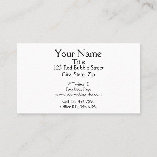 Carte De Visite Flux d'Art numérique Abstrait de la bulle verte mo (Dos)