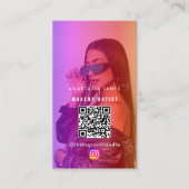 Carte De Visite Flux de photos d'influenceuse Code QR des médias s (Devant)