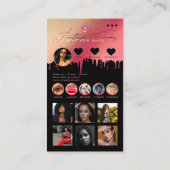 Carte De Visite Flux photo de l'influent Médias sociaux QR Code ro (Dos)