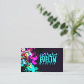 Carte De Visite Flux rose sur arrière - plan noir y788 (Debout devant)