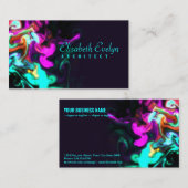 Carte De Visite Flux rose sur noir g788 (Devant / Derrière)