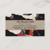 Carte De Visite Flying Cranes Japanese Bird Kimono Art (Dos)
