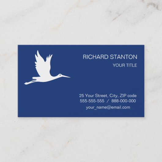 Carte De Visite Flying white stork (Devant)