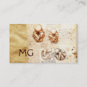 Carte De Visite Foetus dans l'utérus, Ob-Gyn Doctor Parchment Mono (Dos)