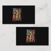 Carte De Visite Foi USA Drapeau américain Croix chrétienne Jésus S (Devant / Derrière)