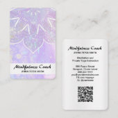 Carte De Visite *~* Foil AP2 Pastel Code QR Abstrait Mandala (Devant / Derrière)